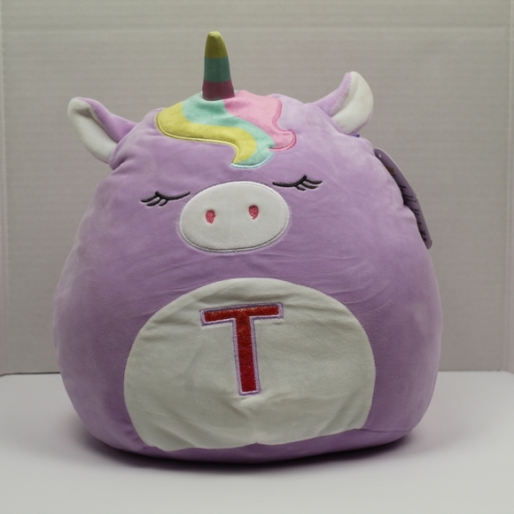 12" Monogrammed 'T' Silvia Unicorn Squishmallows - Picture 2 of 12